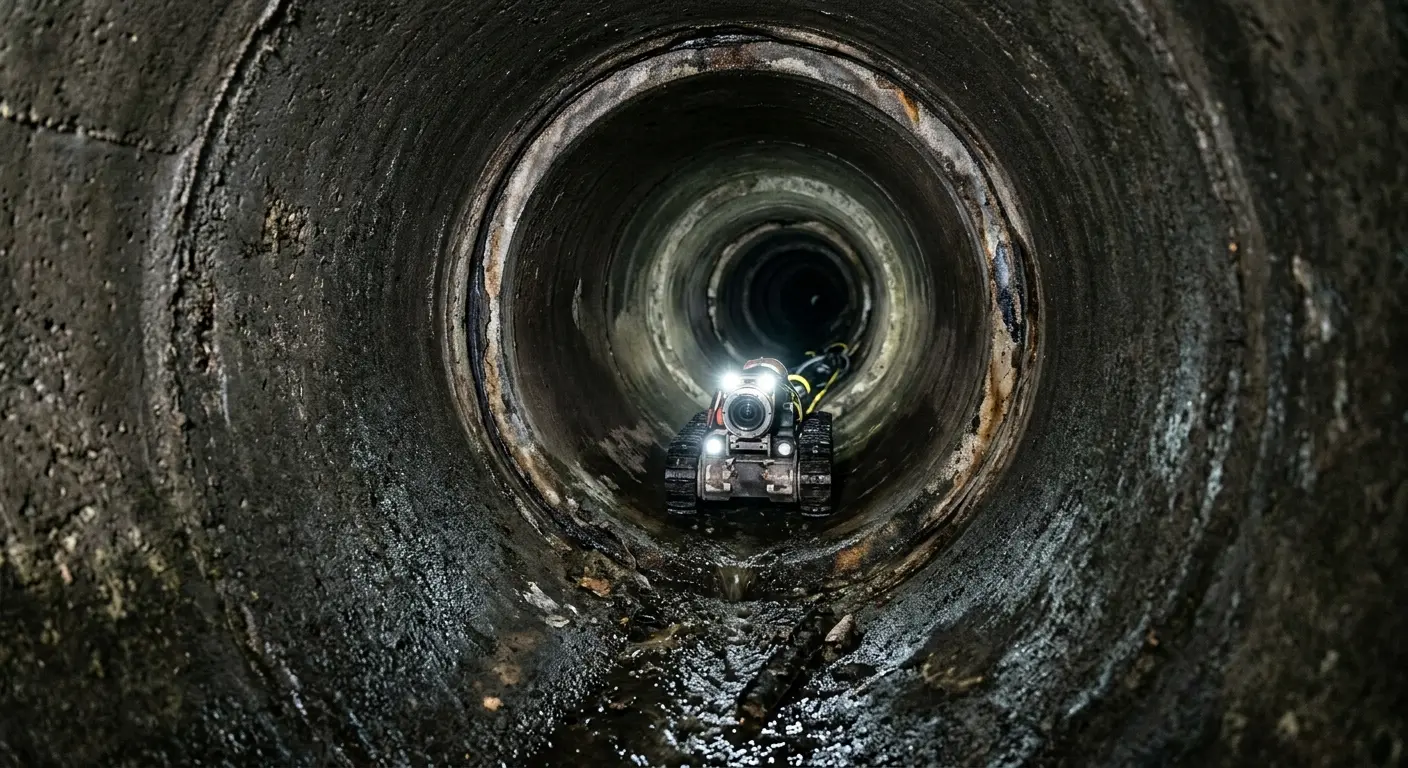 Robotic sewer camera inspecting pipe interior for Sewer Line Repair in Unionville